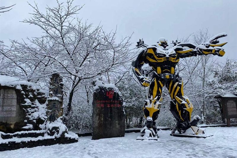 天生三橋雪景實拍圖。武隆景區供圖