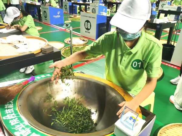 參賽選手正在制茶。徐雯瑄攝