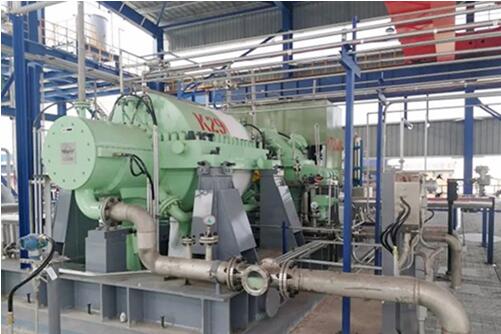 國內首個百萬噸級CCUS項目丙烯壓縮機項目運行現場。重慶機電集團供圖