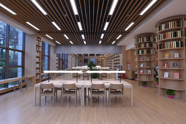 圖書館內景。江北區圖書館供圖