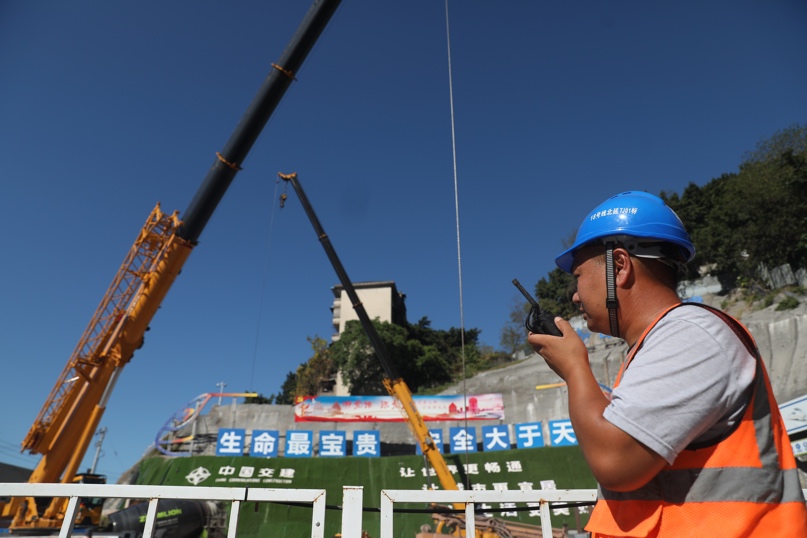 重慶軌道交通18號線北延線施工現場。施工方供圖