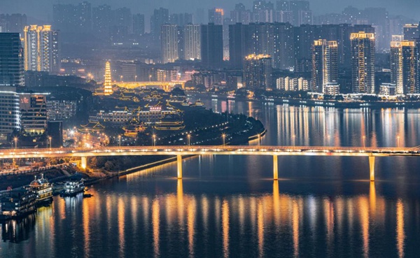 合川城市夜景。合川區文化旅游委供圖