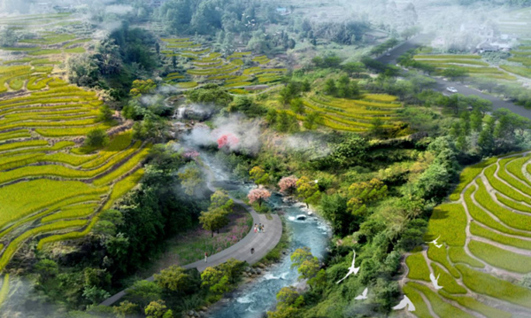 涪陵區水磨灘水環境生態修復項目效果圖。涪陵區委宣傳部供圖