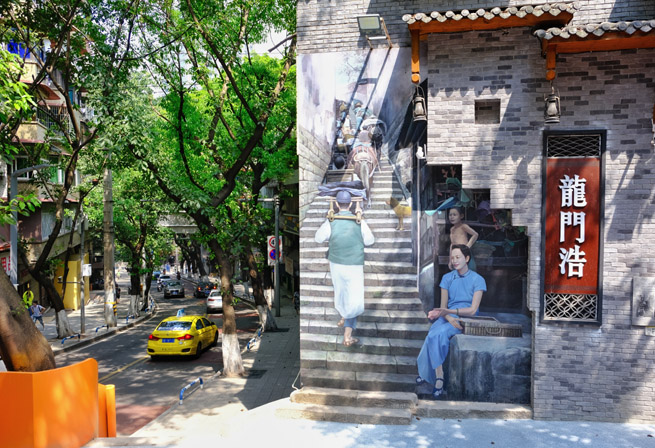 新近亮相的龍門浩老街。郭旭攝