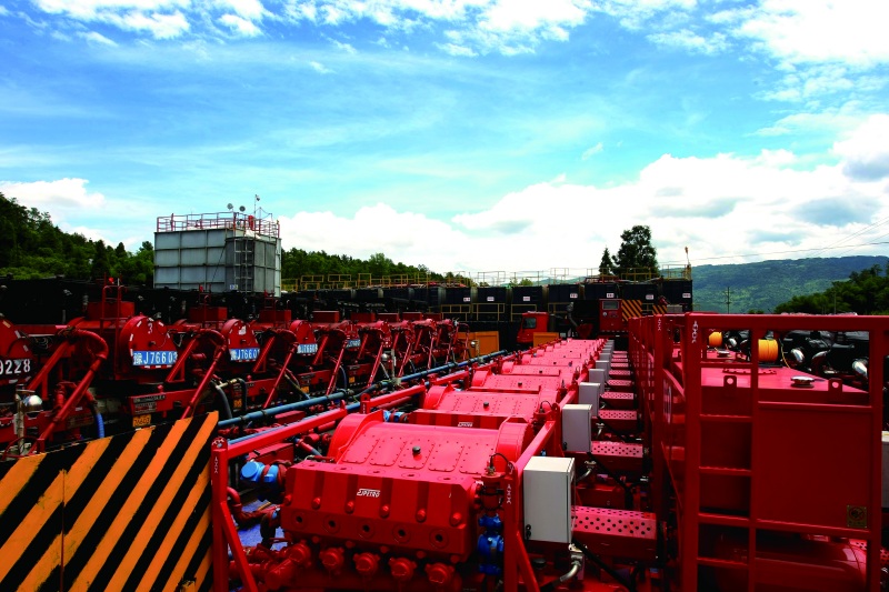 中國石化自主研發全電驅壓裂裝置。涪陵頁巖氣田供圖