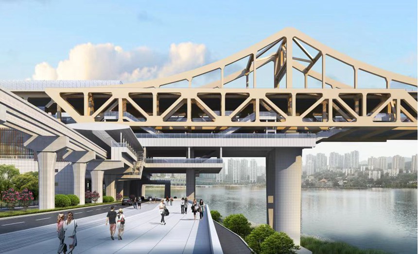 重慶軌道交通10號線曾家巖站效果圖。重慶軌道集團供圖