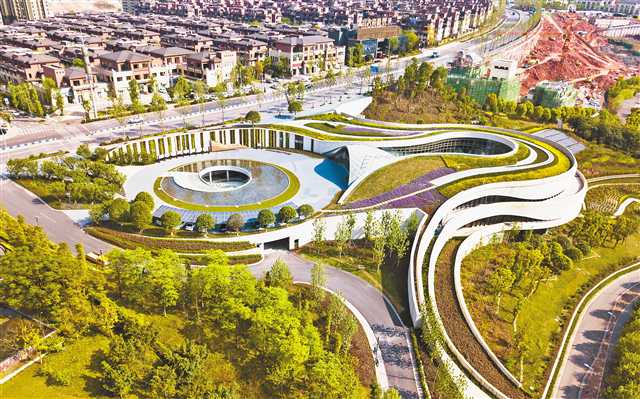 悅來美術館航拍圖。（市住房城鄉建委供圖）