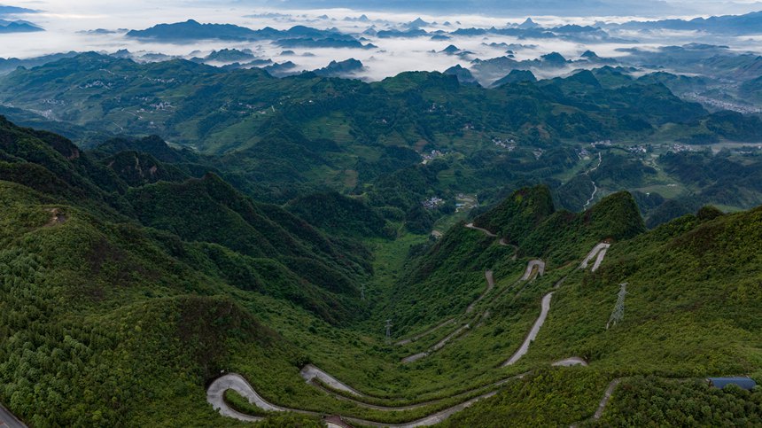 川河蓋景區云霧繚繞。胡程攝