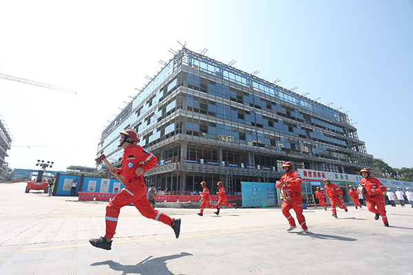 應急演練現場。中建三局供圖