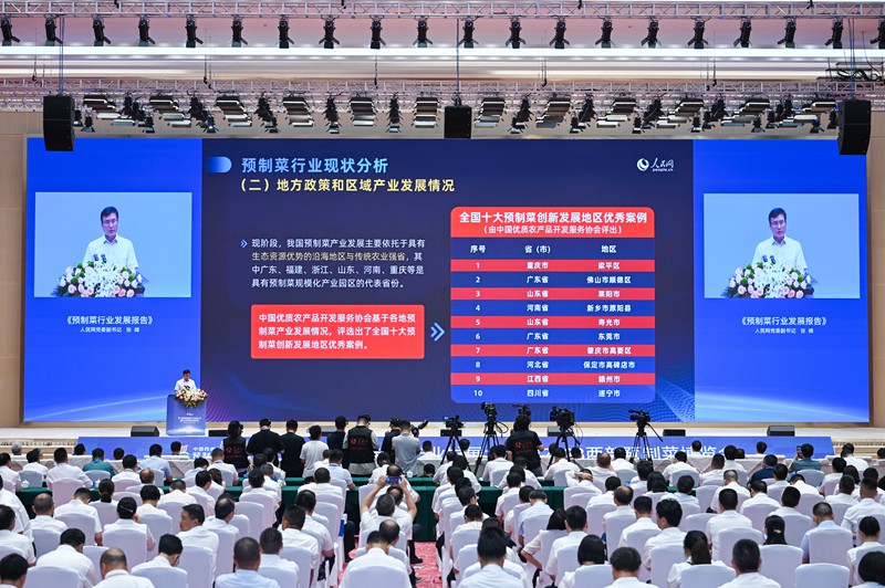 人民網黨委副書記張峰發布《預制菜行業發展報告》。鄒樂攝
