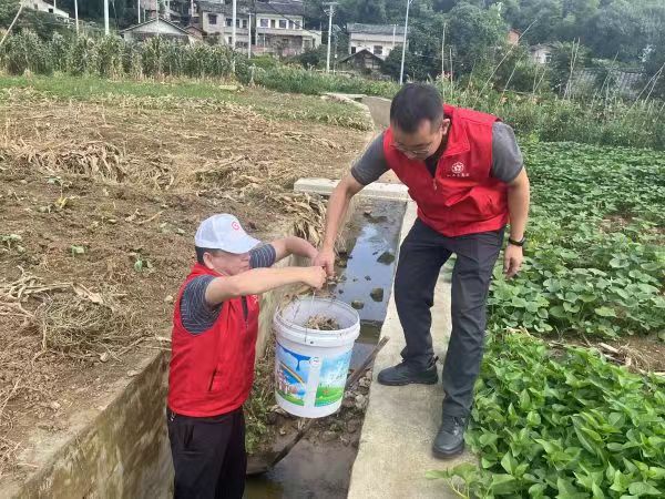 志愿者參與垃圾清理工作。沙坪壩區交通局供圖