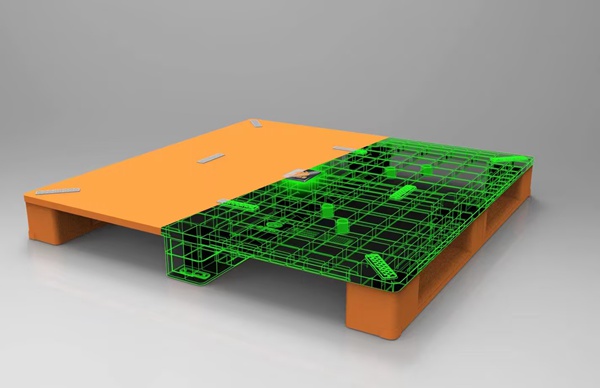 網聯化玻纖托盤。長安民生物流供圖