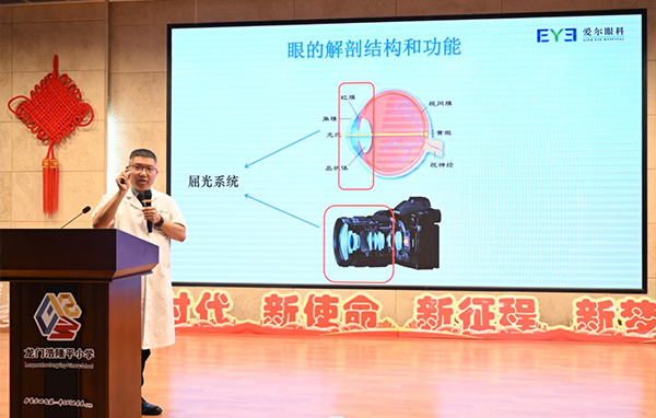 眼科醫生黃吉昌開展愛眼護眼科普知識講座。重慶南坪愛爾眼科醫院供圖