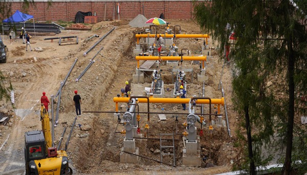 正在建設中的古路分輸站。重慶燃氣集團供圖