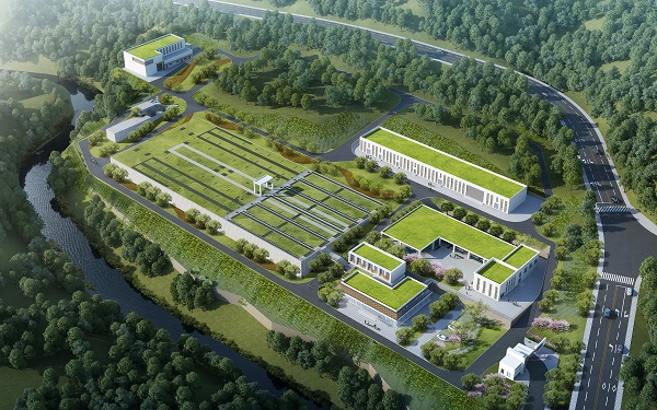 萬州區何家巖污水處理廠項目效果圖。重慶市住房城鄉建委供圖