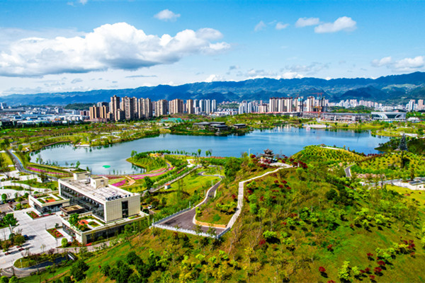 墊江三合湖濕地公園風光。龔長浩攝