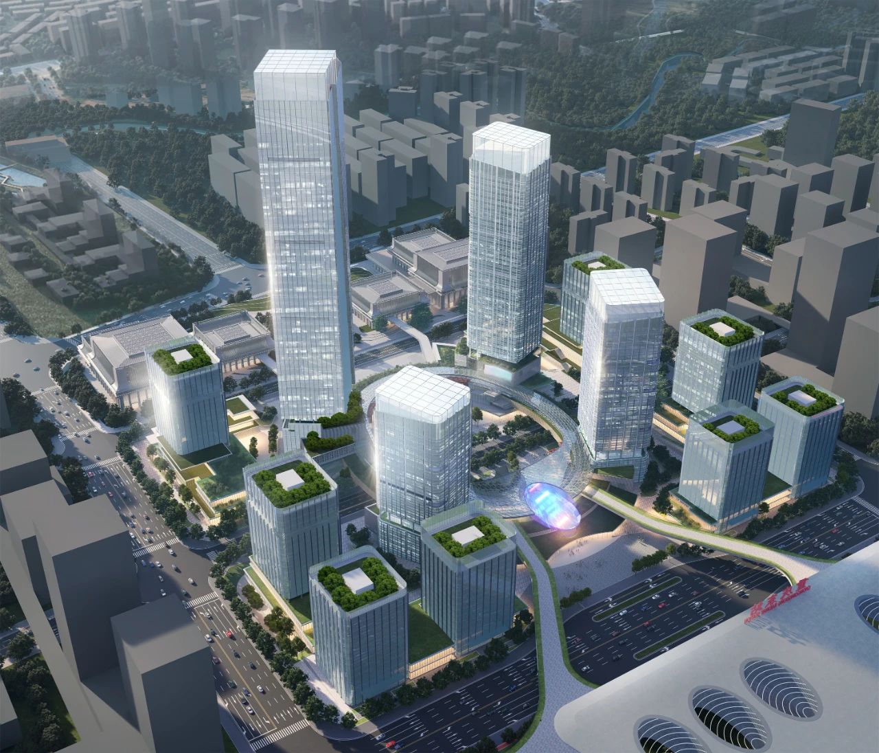 重慶東站核心區鳥瞰圖。重慶交通開投集團供圖