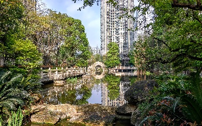 新鷗鵬江北嘴教育城小區內景。新鷗鵬物業供圖