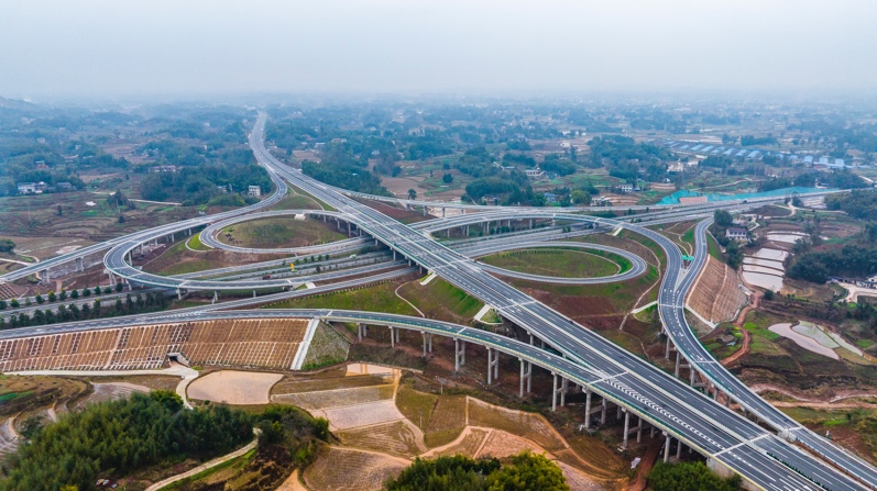 梁開高速齊河樞紐互通。重慶高速集團供圖