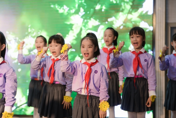 學生展示。江北區玉帶山小學供圖