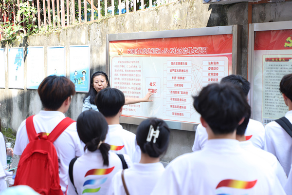 團隊成員調研安瀾社區。重慶財經學院供圖