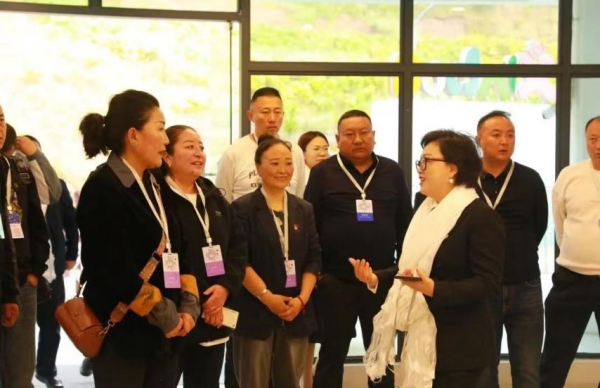 西藏自治區昌都市類烏齊縣教育局考察團來園考察。合川區新華幼兒園供圖