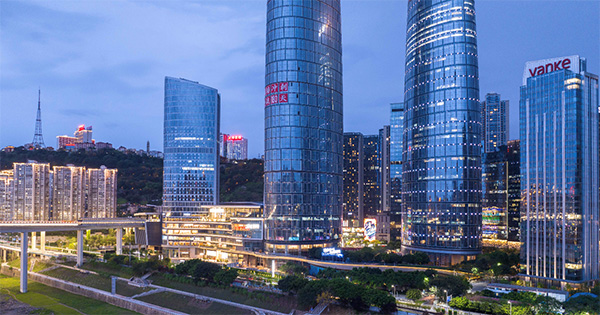 重慶（化龍橋）國際商務區實拍圖。重慶萬科供圖