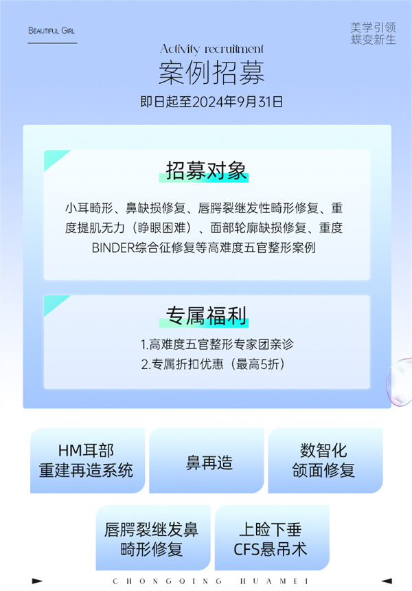 案例招募示意圖。重慶華美整形外科醫院供圖