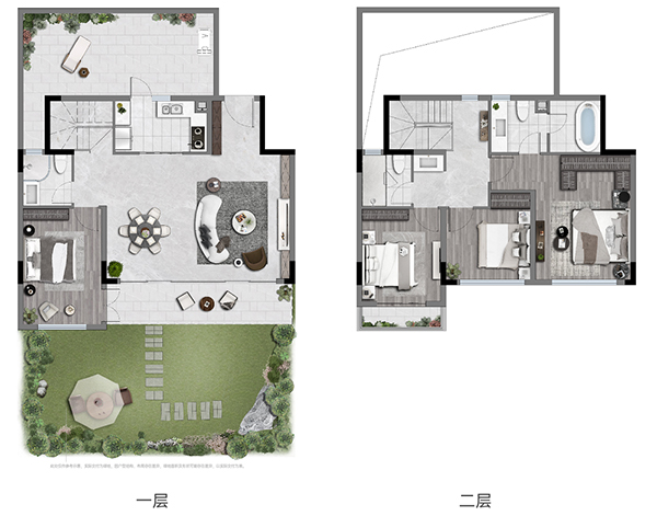 下疊產品戶型圖。越秀重慶供圖