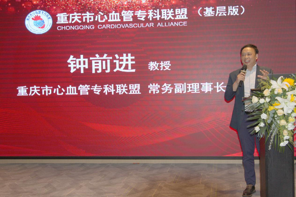 鐘前進在會上發言。重慶康心醫院供圖