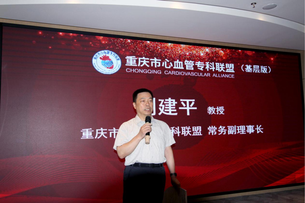 劉建平在會上分享心得。重慶康心醫院供圖