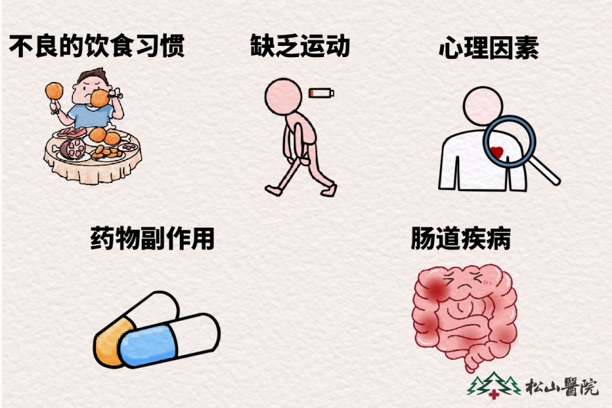 便秘的因素。重慶松山醫院供圖