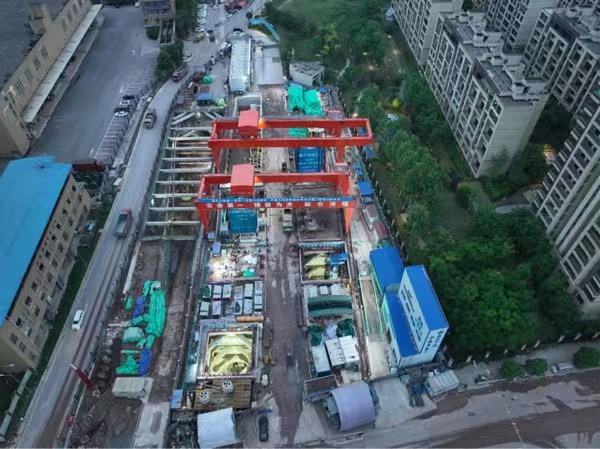 重慶軌道交通27號線廣福大道站至重慶東站TBM區間雙線施工全景圖。重慶設計集團有限公司市政設計研究院供圖。