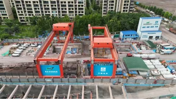 重慶軌道交通27號線廣福大道站至重慶東站TBM區間雙線現場施工圖。重慶設計集團有限公司市政設計研究院供圖。