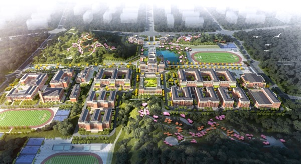 梁平知德中學校園全景渲染效果圖。重慶設計集團有限公司市政設計研究院供圖