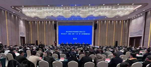 11月28日，重慶市農村合作組織聯合會成立大會暨全市生產、供銷、信用“三位一體”改革現場推進會在銅梁區舉行。記者 栗園園 攝