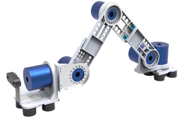 面向鋼結構檢測的驅縱復合型尺蠖爬壁機器人。受訪者供圖