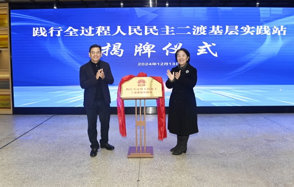 踐行全過程人民民主二渡村基層實踐站揭牌。涪陵區委宣傳部供圖