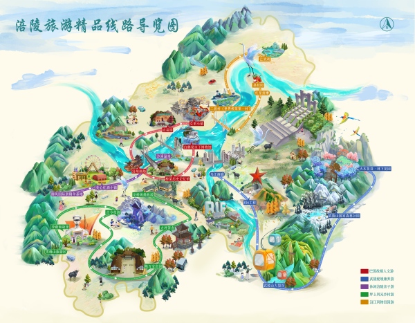 涪陵旅游精品線路地圖。涪陵區文旅委供圖