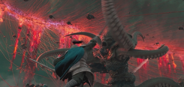 電影《哪吒2》陳塘關大戰畫面截圖。受訪者供圖