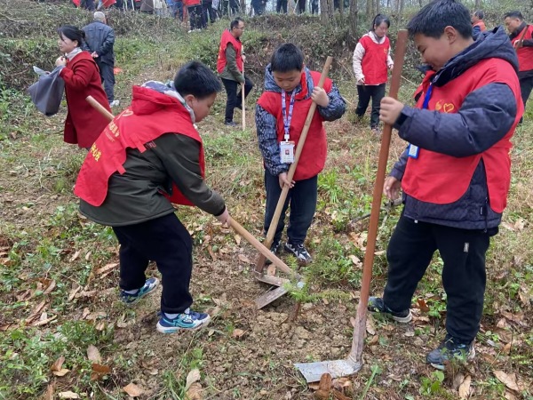 植樹活動現場。十直鎮供圖
