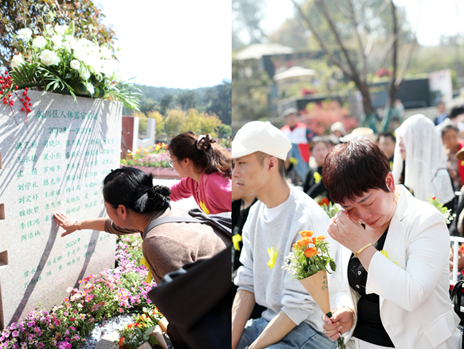 圖為遺體和人體器官捐獻者家屬緬懷親人。