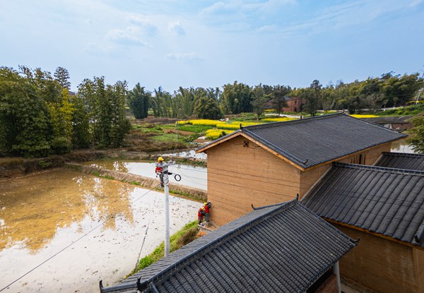 為客家博物館接入電源。國網永川供電公司供圖