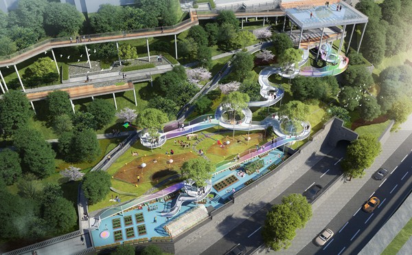 曾家巖文化體育公園適兒化改造效果圖。重慶市設計院供圖