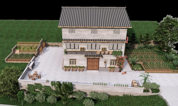 西永街道香蕉園村“香村藝境?巴蜀美麗庭院示范片”農房提示效果圖。西永街道供圖