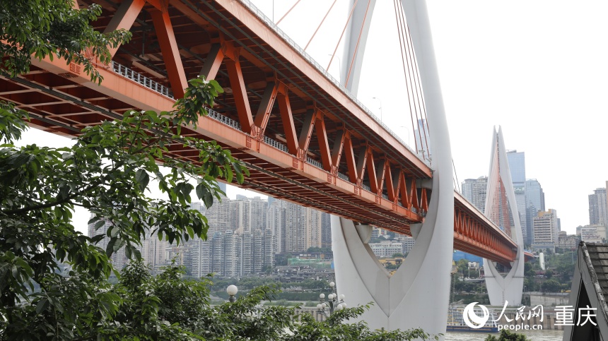 從下浩里老街眺望東水門長江大橋。人民網 曹欣悅攝