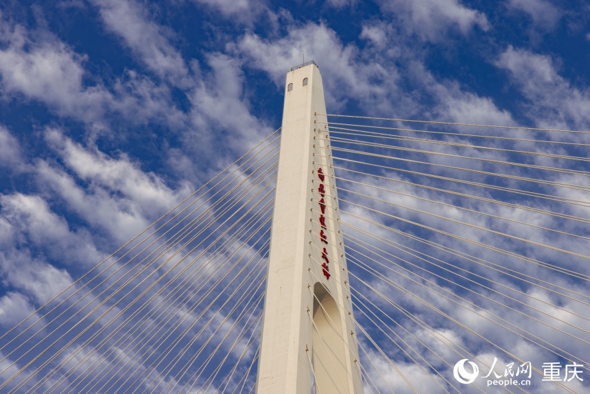 白居寺長江大橋橋塔高達236米。人民網 曾英豪攝