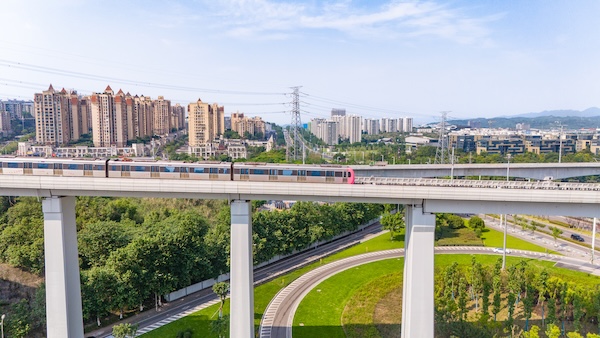軌道交通6號線東站段。重慶市住房城鄉建委供圖