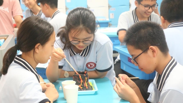 同學們實踐操作。王婕攝