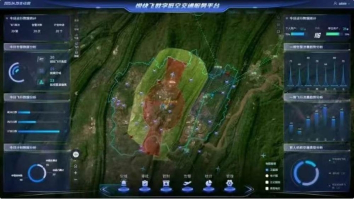 “悅快飛”數字低空交通服務平臺。兩江協同創新區供圖